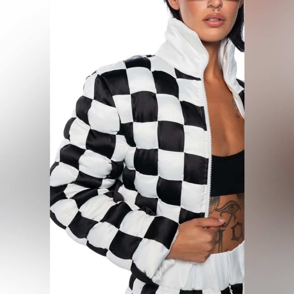 CHECKMATE WOVEN CROP BOMBER & JOGGER - Picture 10 of 11